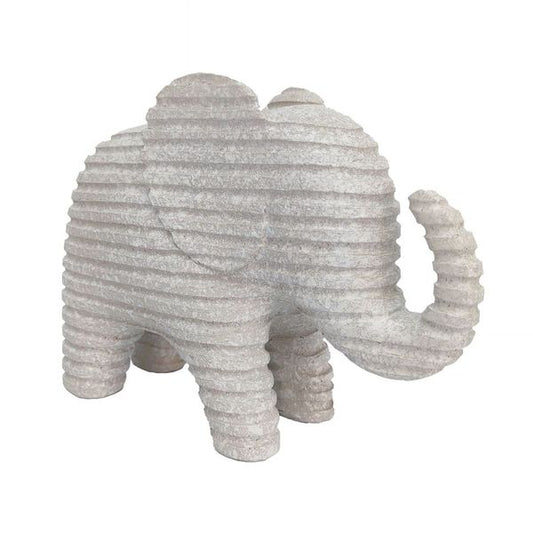 Santo Fawn Resin Ribbed Elephant