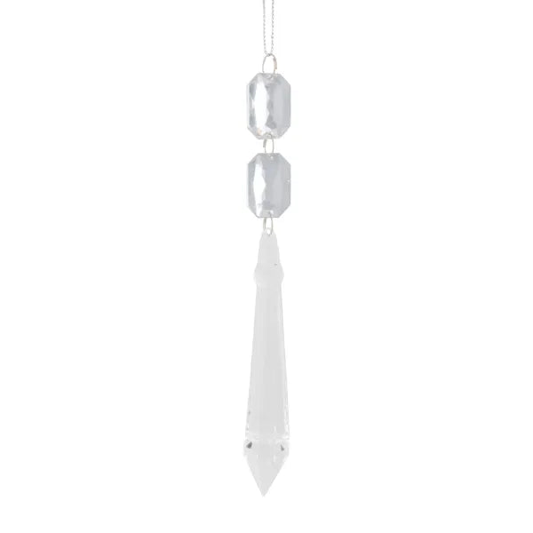 Acrylic Hanging Jewel Narrow Silver