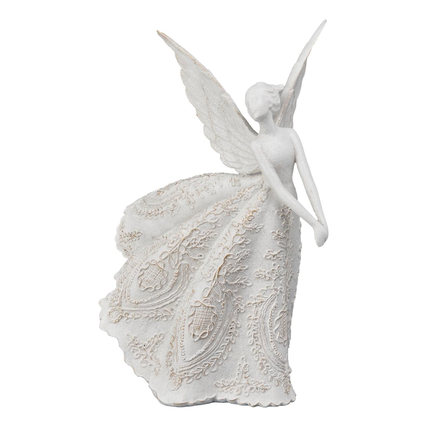 White Lace Standing Angel Left