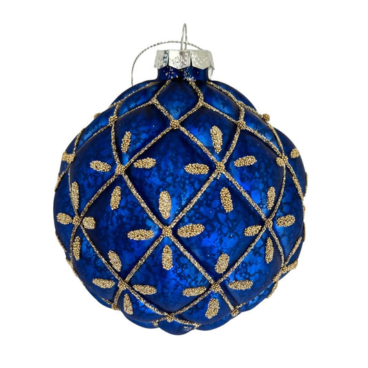 Blue Gold Fine Ball Bauble