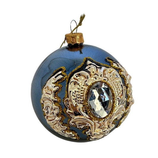 Blue Diamonte Ball Bauble