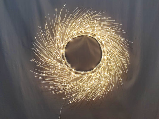 120cm LED White Wreath