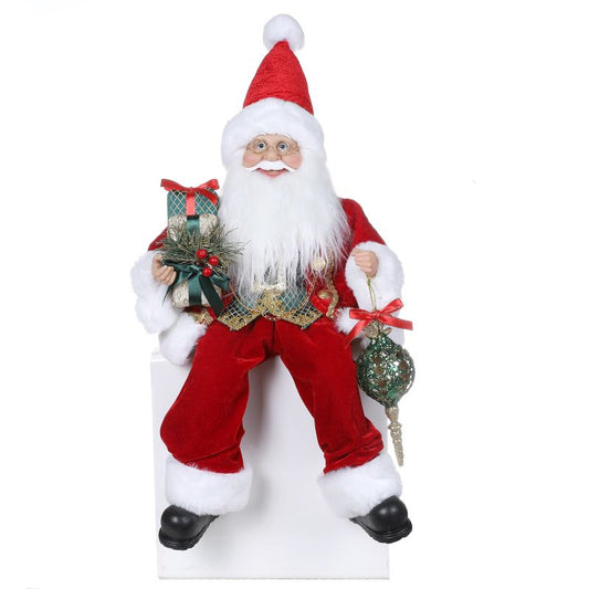 Red Santa Sitting 45cm