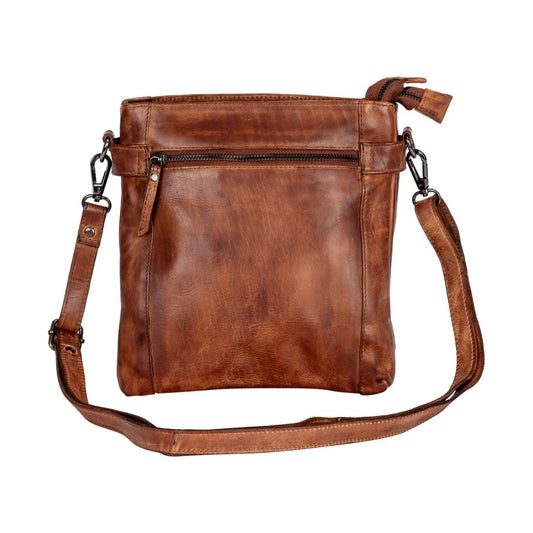 Isalie Leather Shoulder Bag Cognac