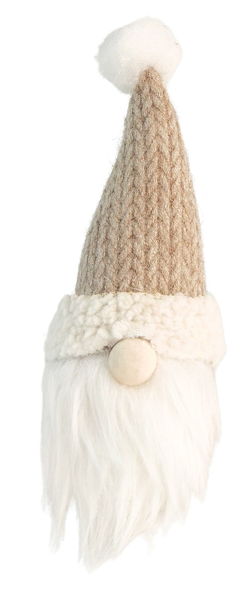 Cute Wooden 15cm Santa Deco Beige & Wh