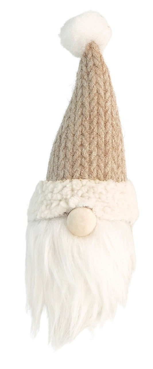 Cute Wooden 15cm Santa Deco Beige & Wh