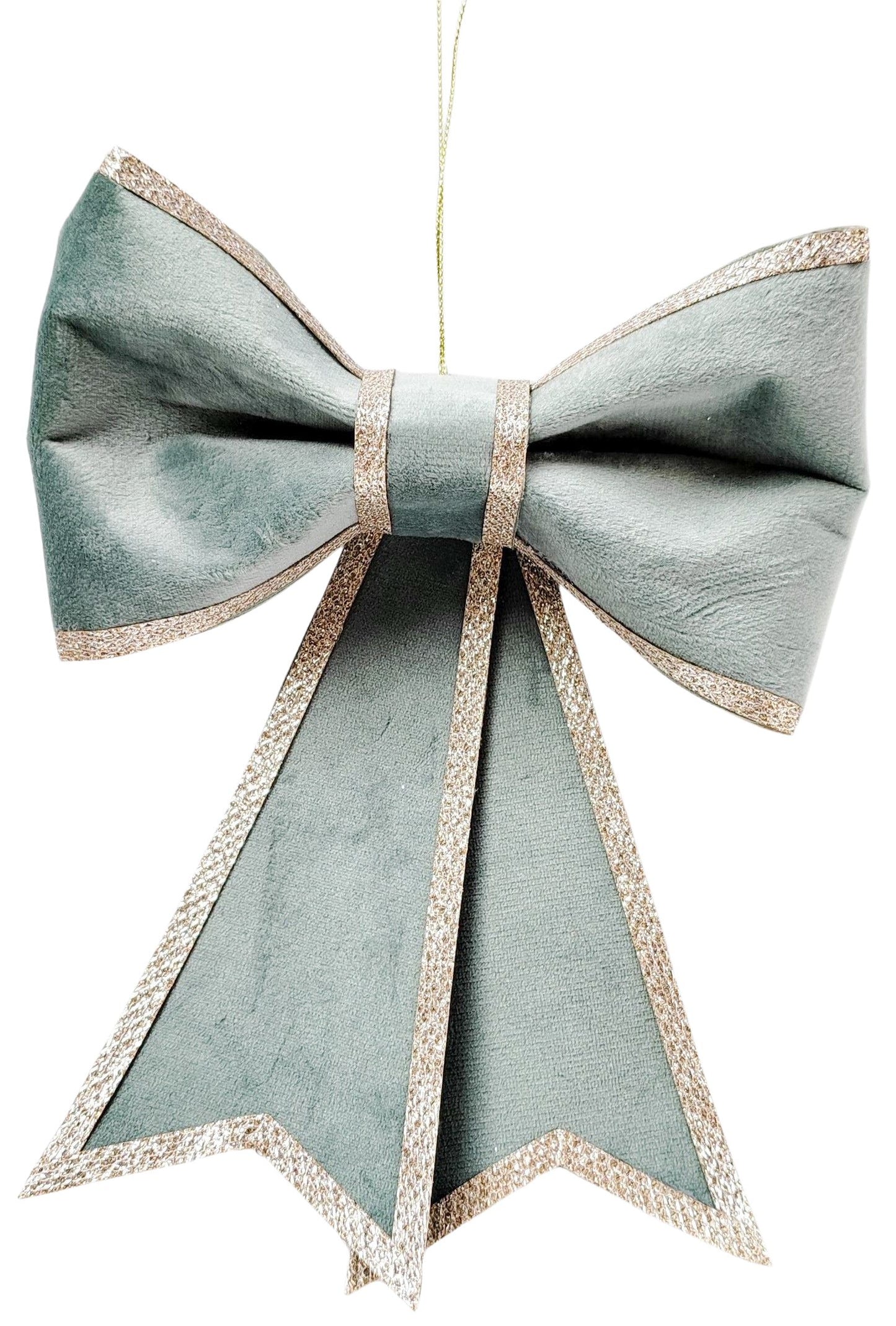 Large Bow Hanging Decoration Sage 21cm