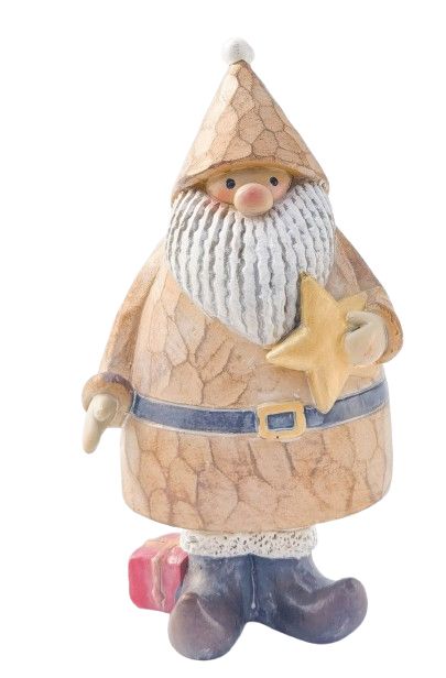 Carved Santa with Star