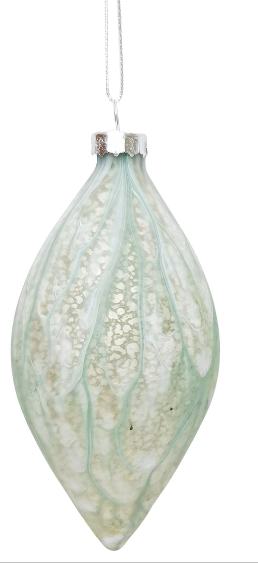 Sea Foam Teardrop Bauble Green