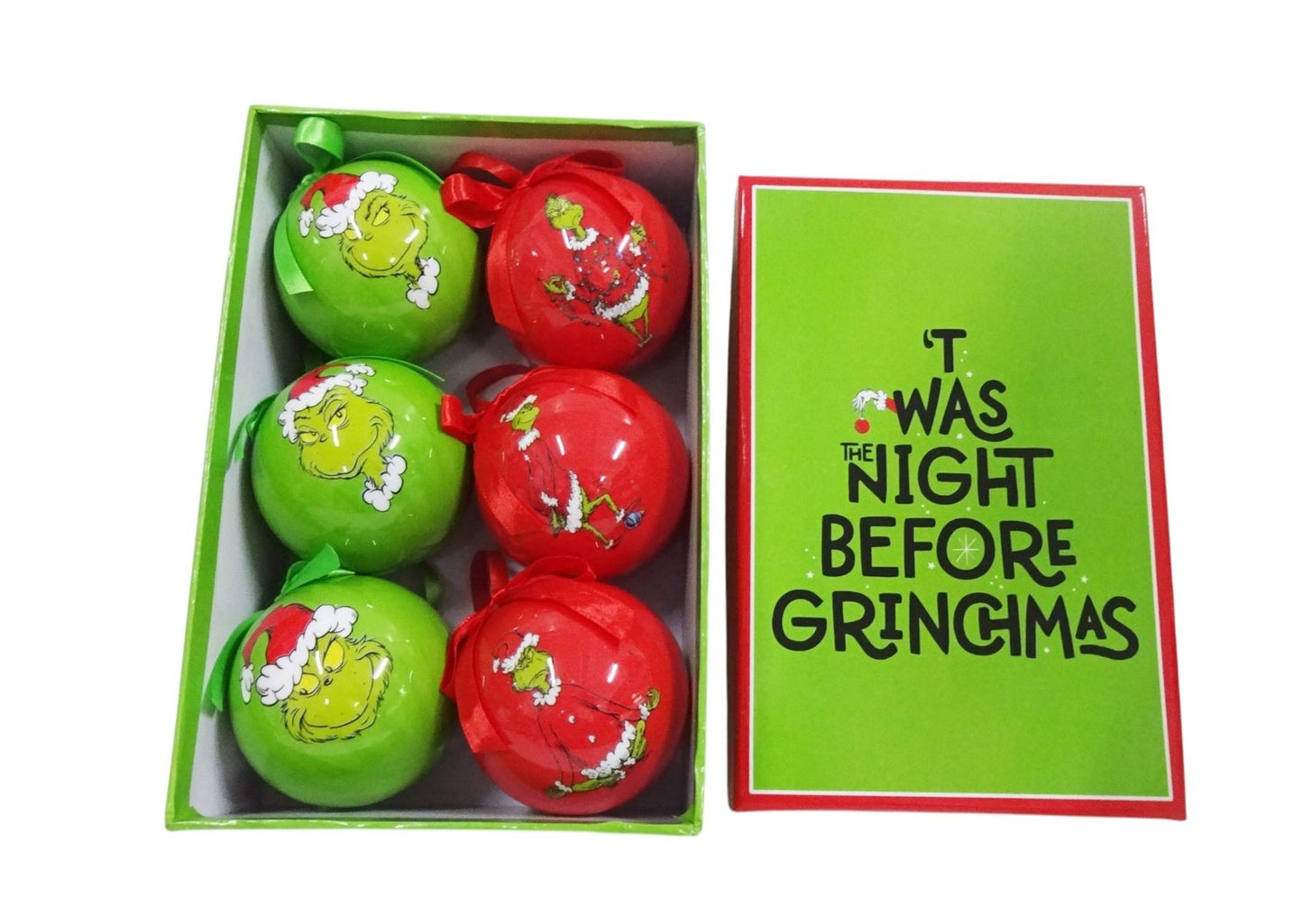 Grinch Baubles Set of 6
