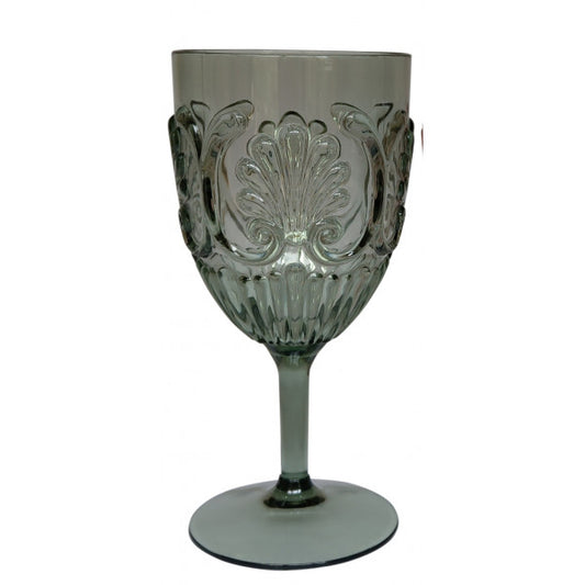 Sage Green Scollop Wine Glass Acrylic