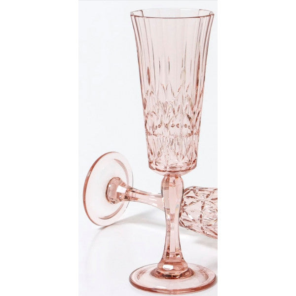 Crystal Cut Flute Acrylic Pink