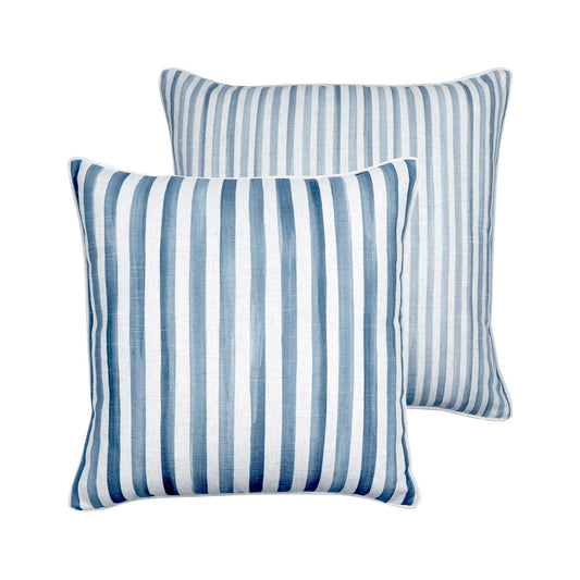 Taylor Blue Printed Stripe Cushion 55 cm