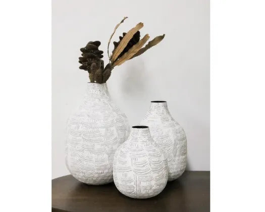 Mae Metal Vase White 30 cm