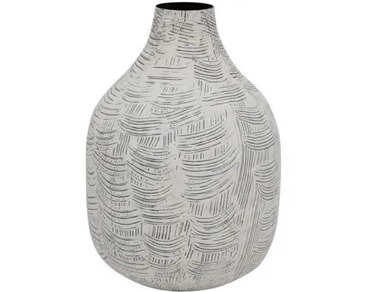 Mae Metal Vase White 25 cm