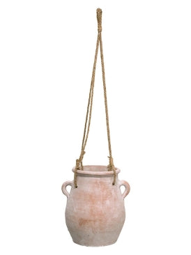 Adina Terracotta Hanging Pot White Wash
