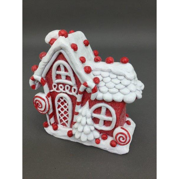 Red White Gingerbread House 16.5 cm