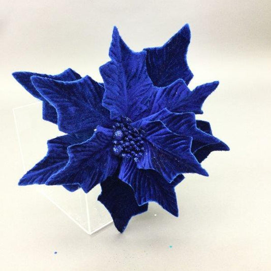 Royal Blue Velour Flower