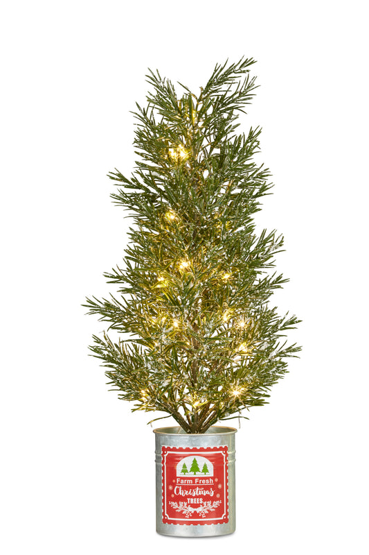 Christmas Tree / Light in Tin Pots 66cm