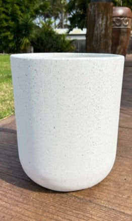 White Terrazzo Cylinder Pot Extra large
