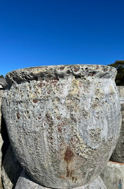 Grey Lava Rock Coin Pot Large