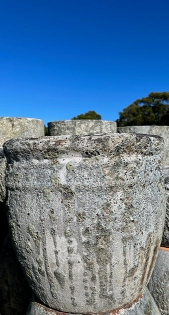 Grey Lava Rock Coin Pot Med