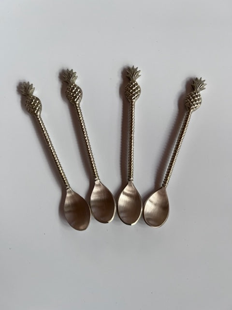 Pineapple Brass Spoon Set 4