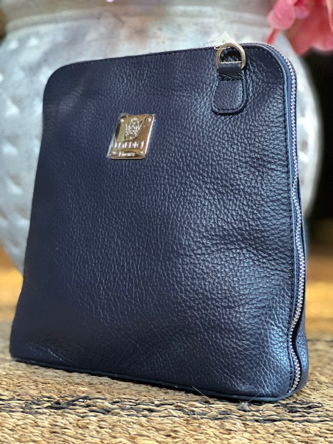 I Medici Leather Handbag Navy
