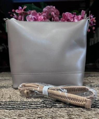 Beige Shoulder Bag 2 Straps