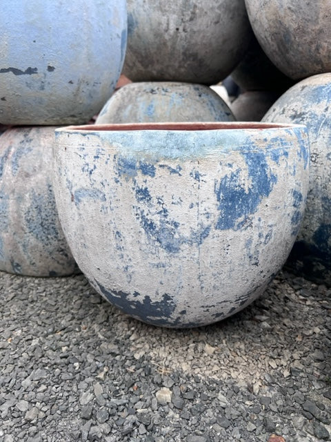 Ancient Blue Cut Ball Pot Med