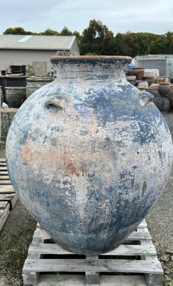 Extra Large Ancient Blue Ball Urn