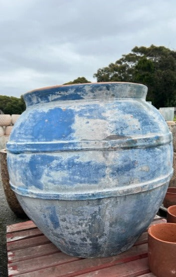 Extra Large  Ancient Blue Band Urn