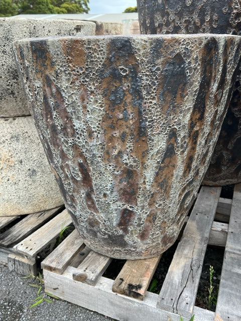 Brown Lava Rock Cone Pot Med