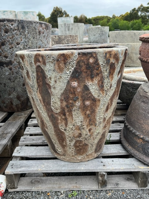 Brown Lava Rock Cone Pot Small