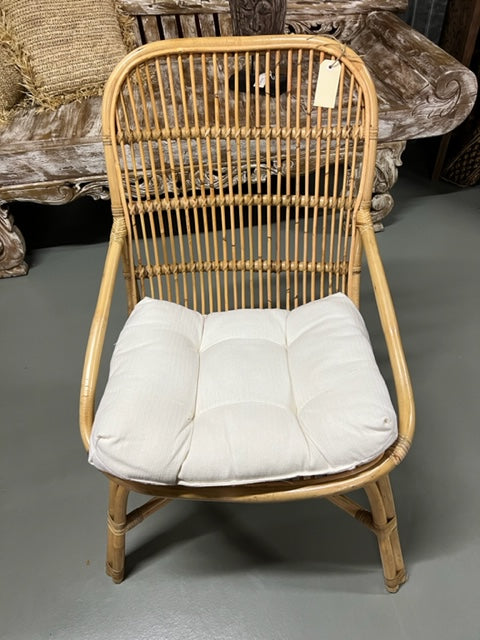 Rattan Chair curved with Cushion