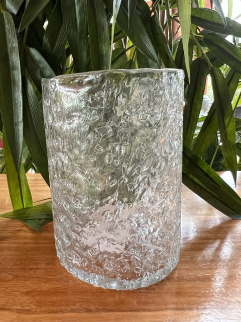 Slub Rough Finish Glass Vase 14cm