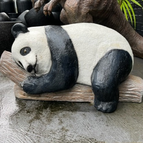 Panda Bear on Log 120 cm GRC