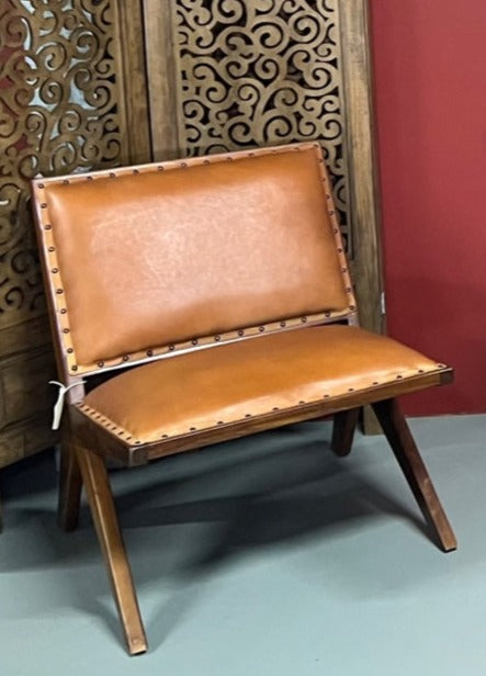 Teak and Natural Leather (Tan)