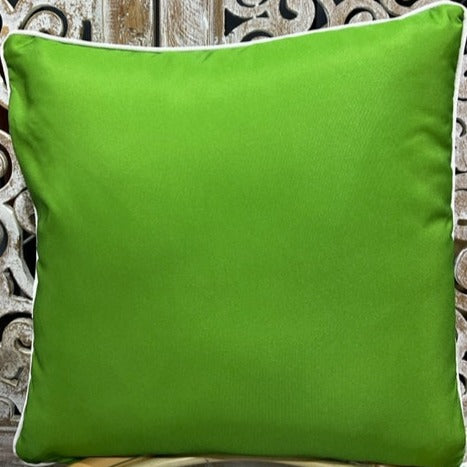 Lime Green 45 x 45  White Piping