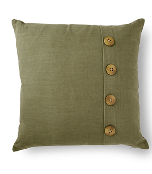 Bailey Moss Green Button Cushion 50 cm