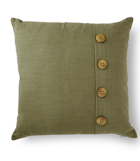Bailey Moss Green Button Cushion 50 cm