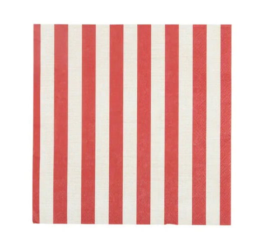 Red/White Stripe Napkin 20 pk 3ply
