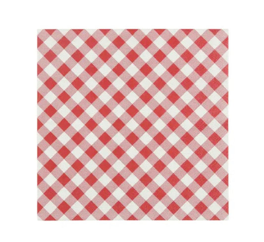 Gingham Red/White Napkin 20pk 3ply