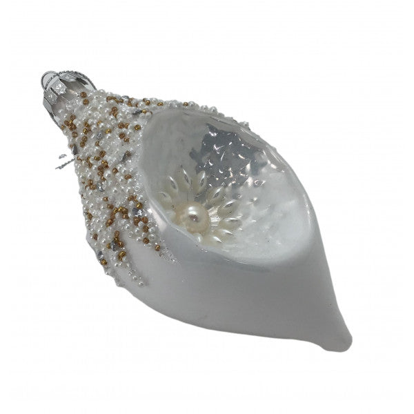 White Vintage Long Drop Hanging Ornament