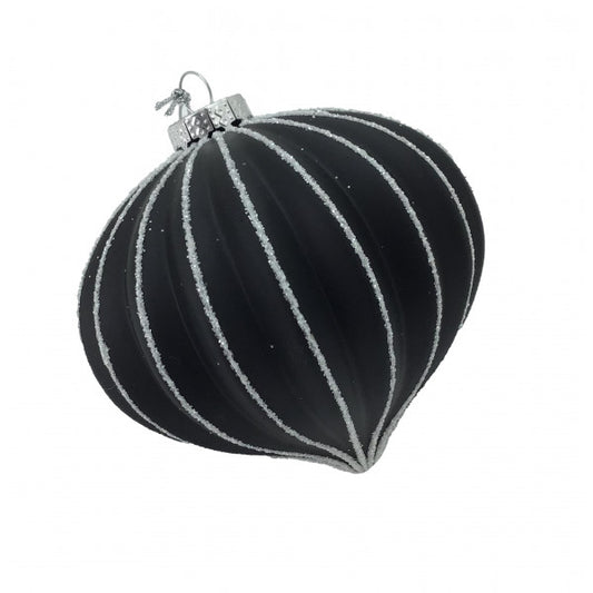 Black Lined Drop Hanging Ornament