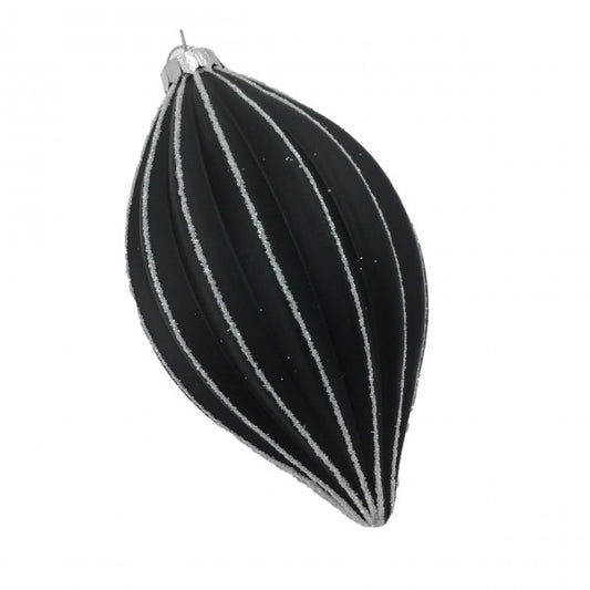 Black Lined Long Drop Haning Ornament