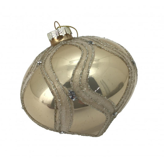 Champagne Harlequin Drop Ornament