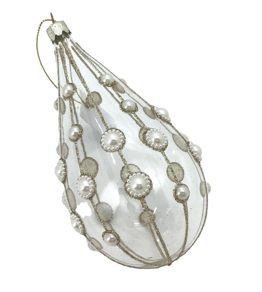 Pearl Clear Drop Hanging Ornament