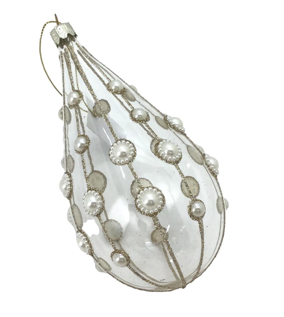 Pearl Clear Drop Hanging Ornament