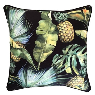Jungle Fruits Black Cushion